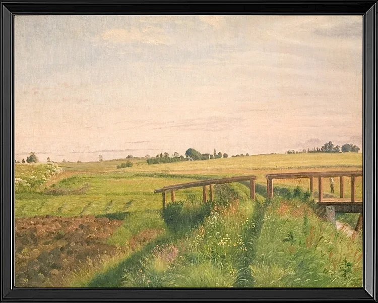 Feldlandschaft mit Brücke - 1858