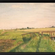 Feldlandschaft mit Brücke - 1858