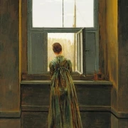 Frau an einem Fenster - 1822