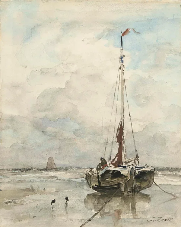 Fischerboote am Strand - 1847