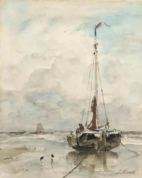 Fischerboote am Strand - 1847