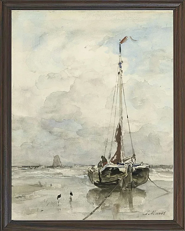 Fischerboote am Strand - 1847