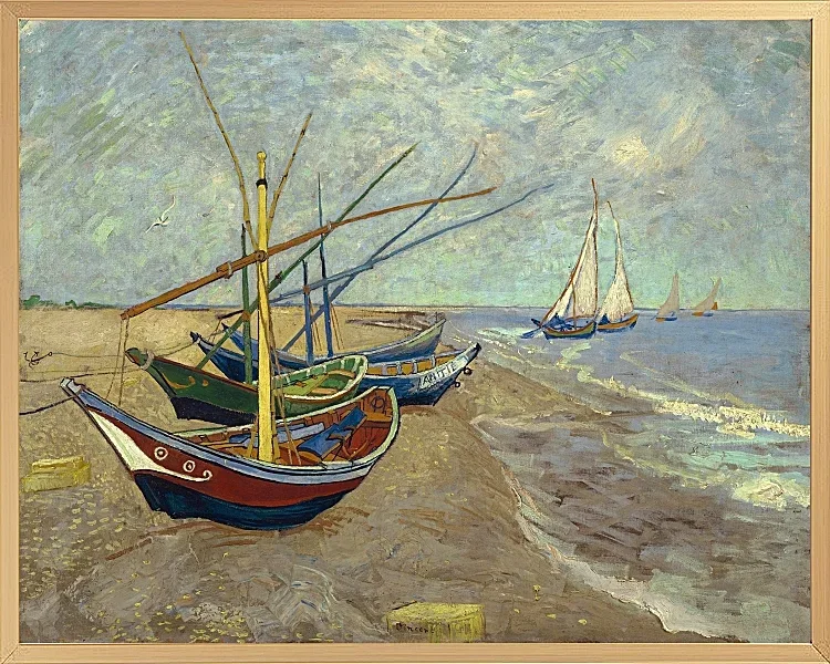 Fiskerbåde på stranden ved Les Saintes-Maries-de-la-Mer - 1888