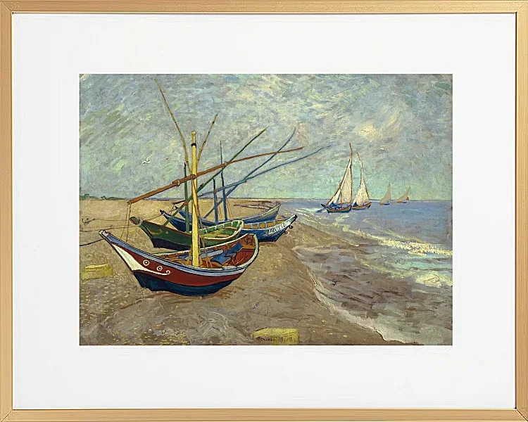 Fiskerbåde på stranden ved Les Saintes-Maries-de-la-Mer - 1888