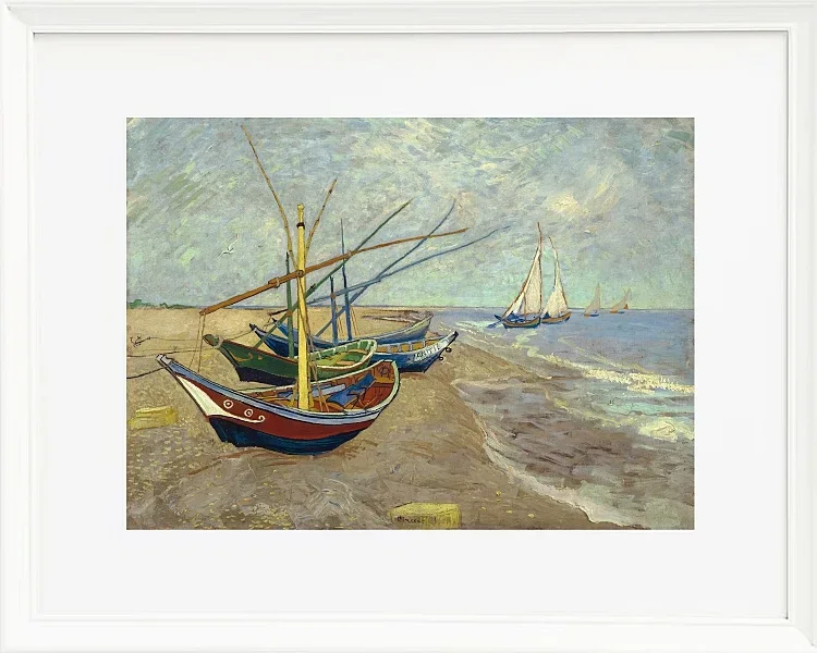 Fiskerbåde på stranden ved Les Saintes-Maries-de-la-Mer - 1888