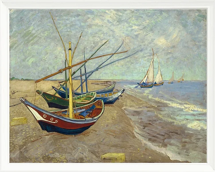 Fiskerbåde på stranden ved Les Saintes-Maries-de-la-Mer - 1888