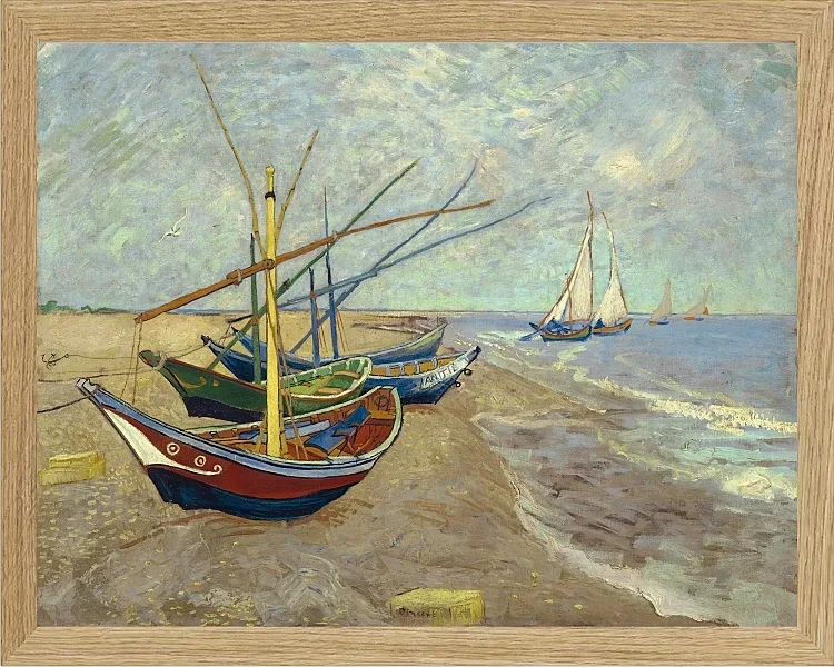 Fiskerbåde på stranden ved Les Saintes-Maries-de-la-Mer - 1888