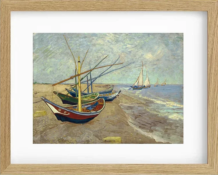 Fiskerbåde på stranden ved Les Saintes-Maries-de-la-Mer - 1888