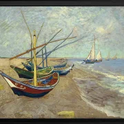 Fiskerbåde på stranden ved Les Saintes-Maries-de-la-Mer - 1888