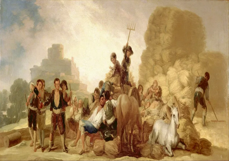 Francisco de Goya | Die Dreschfläche – 1787 | Gerahmter Kunstdruck | Romantik | formida