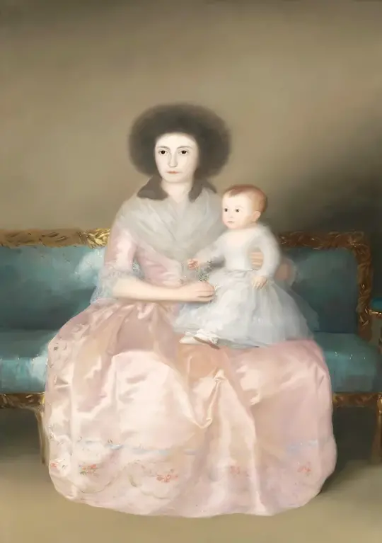 Francisco de Goya | Grevinde af Altamira og hendes datter María Agustina - 1801 | Indrammet kunsttryk | Romantik | formida