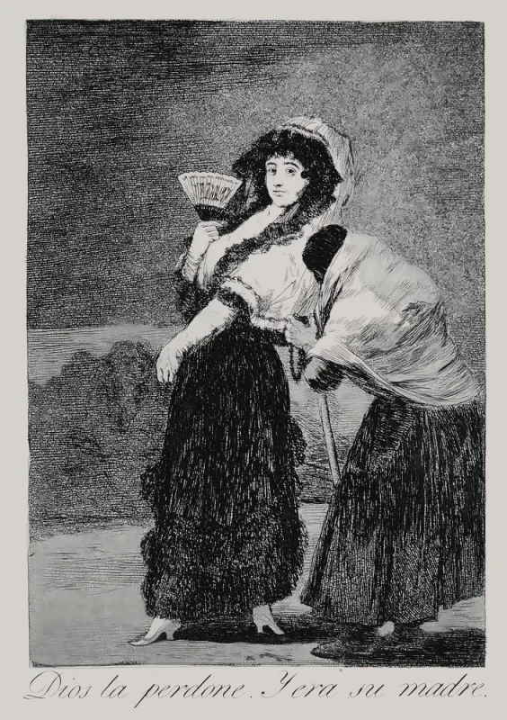 Francisco de Goya | Gud tilgive hende, hun var hendes mor - 1799 | Indrammet kunsttryk | Romantik | formida