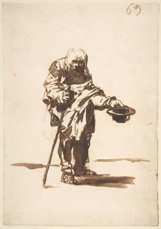 Francisco de Goya | Tigger med en stav i hånden - 1812 | Indrammet kunsttryk | Romantik | formida