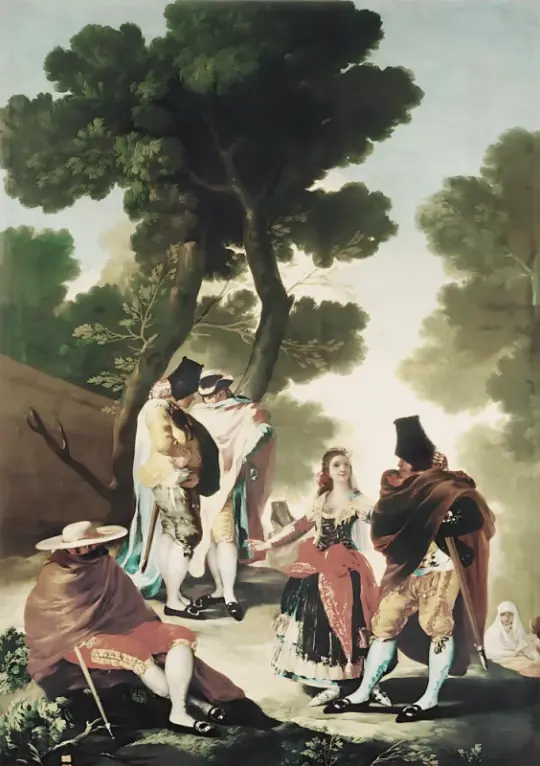 Francisco de Goya | Maya og de tilslørede mænd - 1814 | Indrammet kunsttryk | Romantik | formida