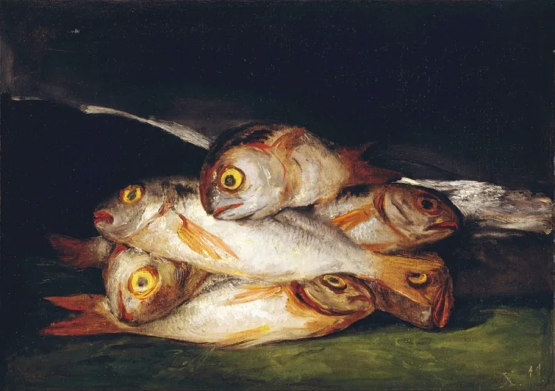 Francisco de Goya | Stilleben med gylden brasen - 1819 | Indrammet kunsttryk | Romantik | formida