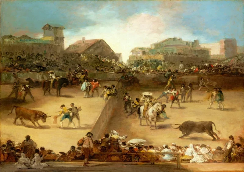 Francisco de Goya | Stierkampf im geteilten Ring - 1788 | Gerahmter Kunstdruck | Romantik | formida