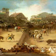 Francisco de Goya | Stierkampf im geteilten Ring - 1788 | Gerahmter Kunstdruck | Romantik | formida