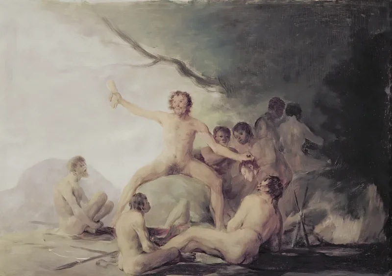 Francisco de Goya | Kannibaler nyder menneskelige rester - 1800 | Indrammet kunsttryk | Romantik | formida