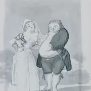 Francisco de Goya | Prostitueret nærmer sig en fed, grim mand - 1796 | Indrammet kunsttryk | Romantik | formida