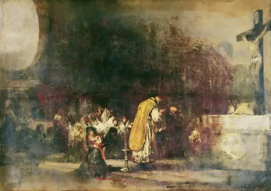 Francisco de Goya | Messe med indvielsesceremoni for kirken for kvinder - 1784 | Indrammet kunsttryk | Romantik | formida