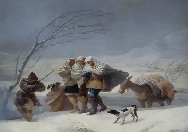 Francisco de Goya | Snestorm eller vinter - 1786 | Indrammet kunsttryk | Romantik | formida
