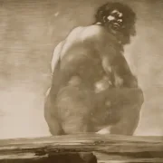 Francisco de Goya | Siddende kæmpe - 1818 | Indrammet kunsttryk | Romantik | formida