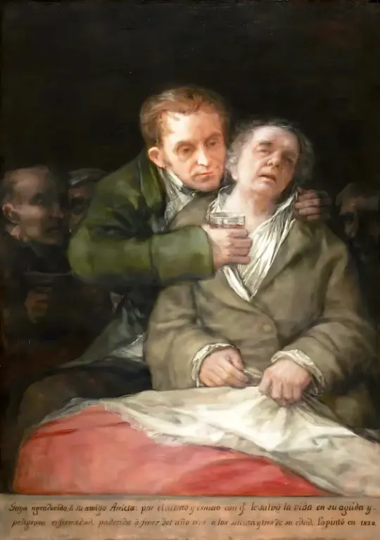 Francisco de Goya | Selvportræt med Dr. Arrieta - 1820 | Indrammet kunsttryk | Romantik | formida
