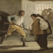 Francisco de Goya | El Maragato truer broder Pedro de Zaldivia med sin pistol - 1806 | Indrammet kunsttryk | Romantik | formida