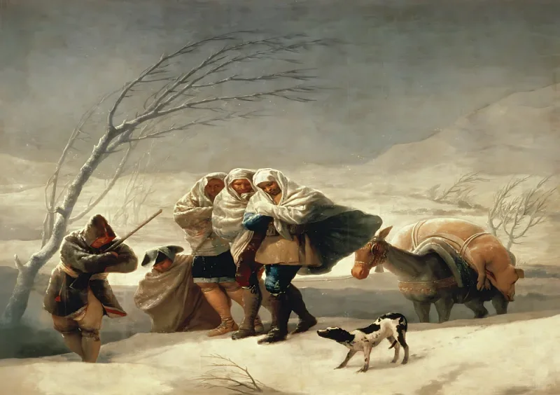 Francisco de Goya | Snestormen - 1786 | Indrammet kunsttryk | Romantik | formida
