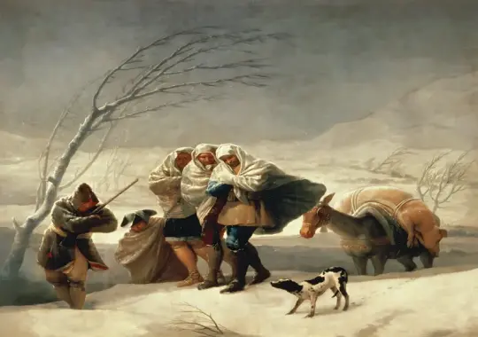 Francisco de Goya | Snestormen - 1786 | Indrammet kunsttryk | Romantik | formida