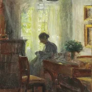 Frau Anna Ancher beim Nähen - 1915