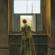 Frau an einem Fenster - 1822