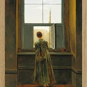 Frau an einem Fenster - 1822