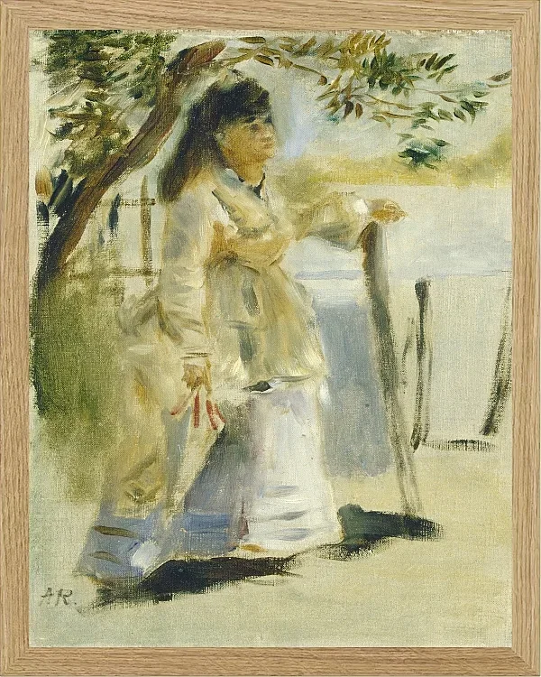 Frau an einem Zaun - 1866