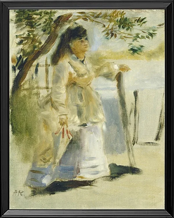 Frau an einem Zaun - 1866