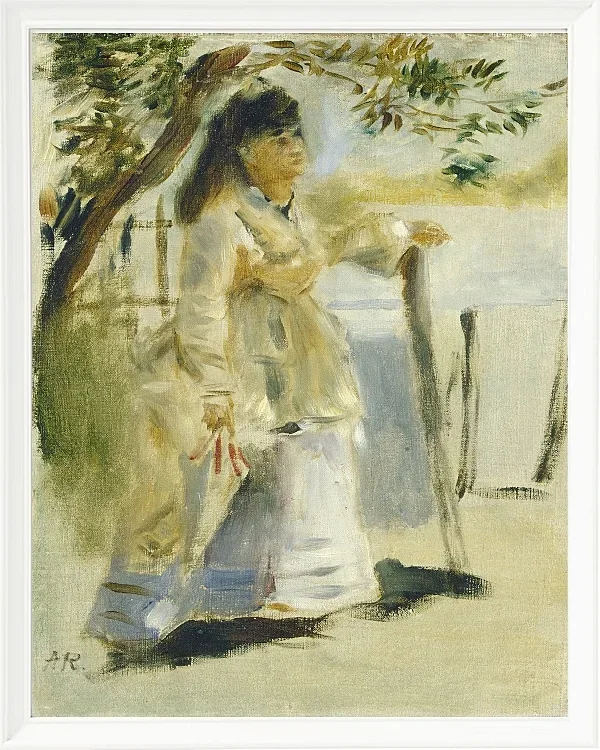 Frau an einem Zaun - 1866