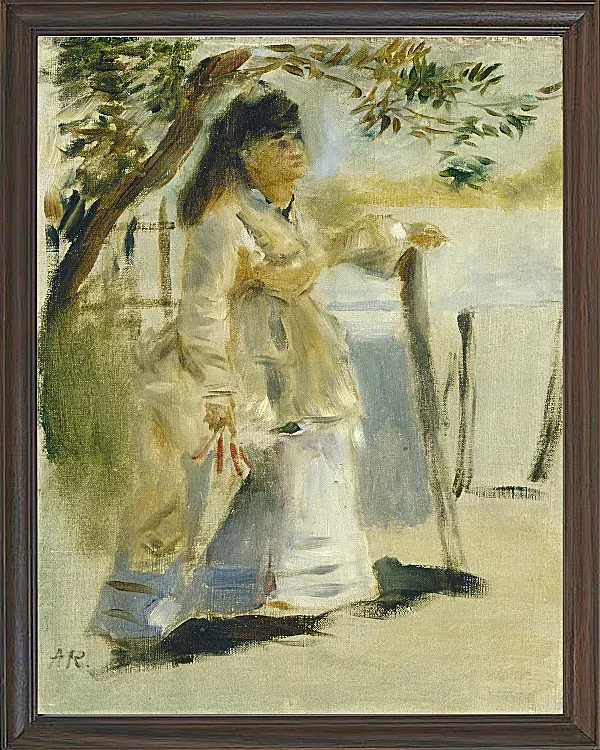 Frau an einem Zaun - 1866