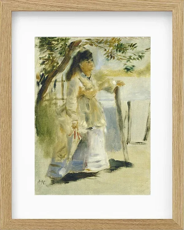 Frau an einem Zaun - 1866