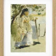 Frau an einem Zaun - 1866