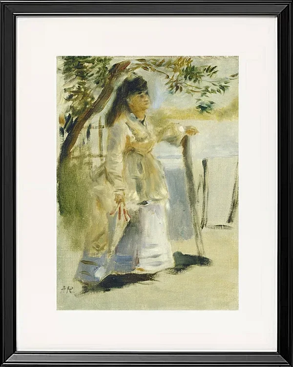 Frau an einem Zaun - 1866