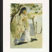 Frau an einem Zaun - 1866