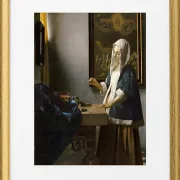 Frau die eine Waage hält - 1664