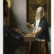 Frau die eine Waage hält - 1664