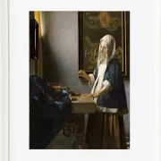 Frau die eine Waage hält - 1664