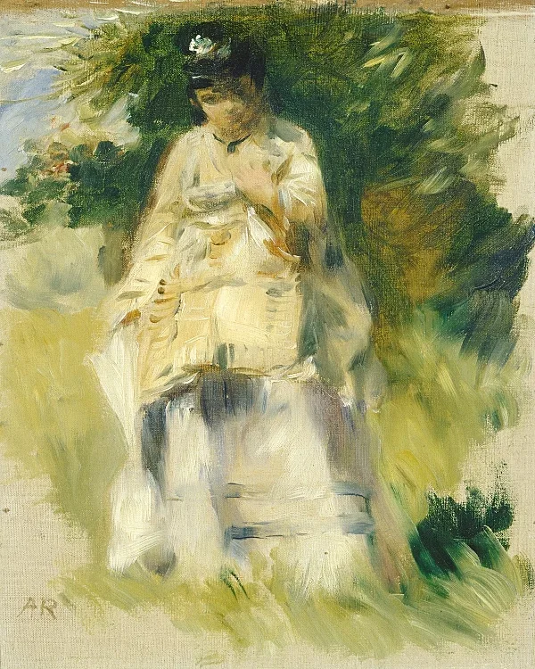 Kvinde stående ved et træ - 1866