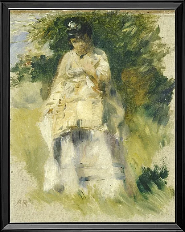 Kvinde stående ved et træ - 1866