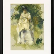 Kvinde stående ved et træ - 1866