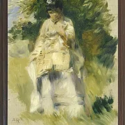 Kvinde stående ved et træ - 1866