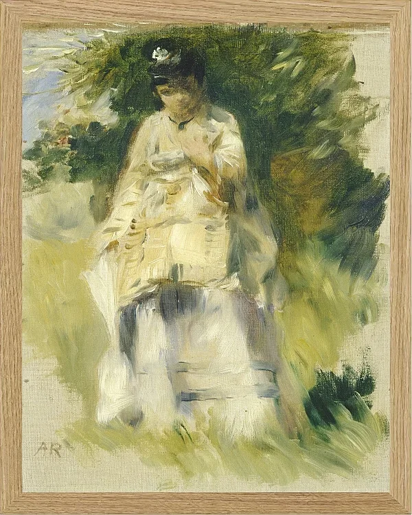 Kvinde stående ved et træ - 1866