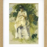 Kvinde stående ved et træ - 1866